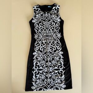 J McLaughlin-Catalina Cloth-Black & Blue-Shift Dress-Size S